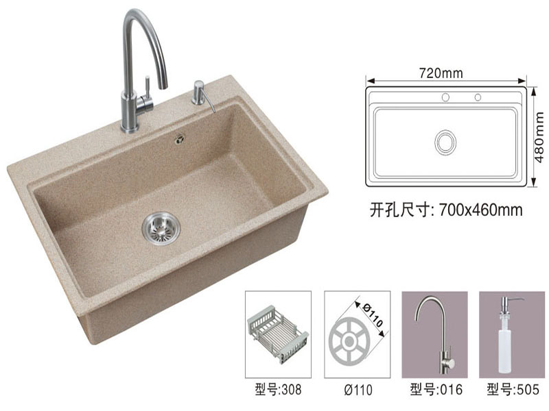 غسل / غسل بالوعة المطبخ اليدوية مزدوجة / وعاء واحد